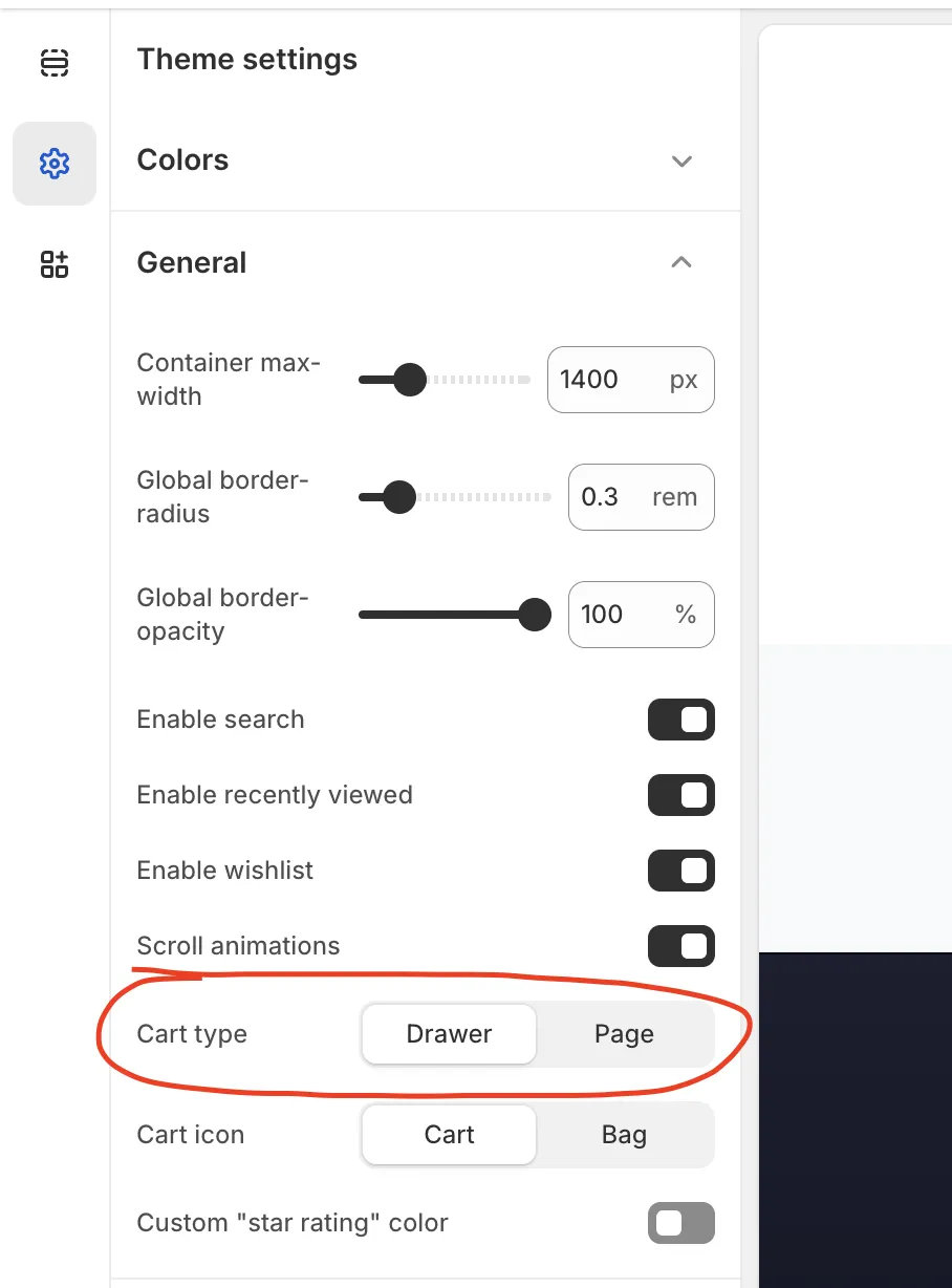 General settings