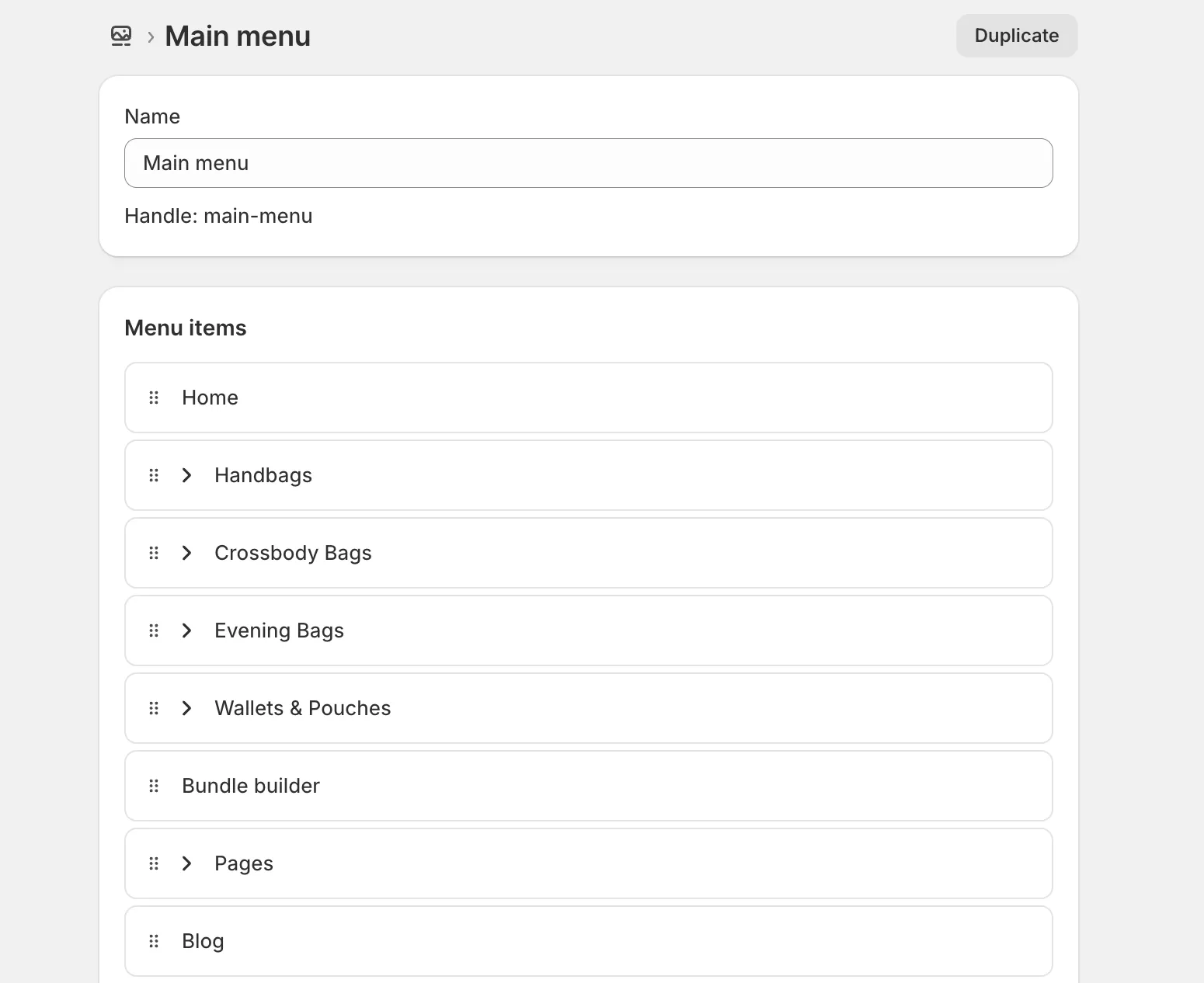 Mobile menu