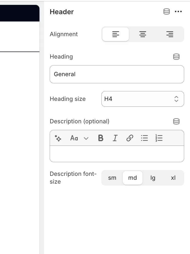 Header block - FAQ section