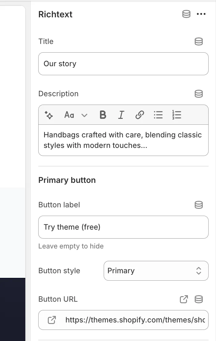 Richtext block