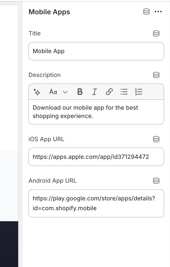Mobile apps block