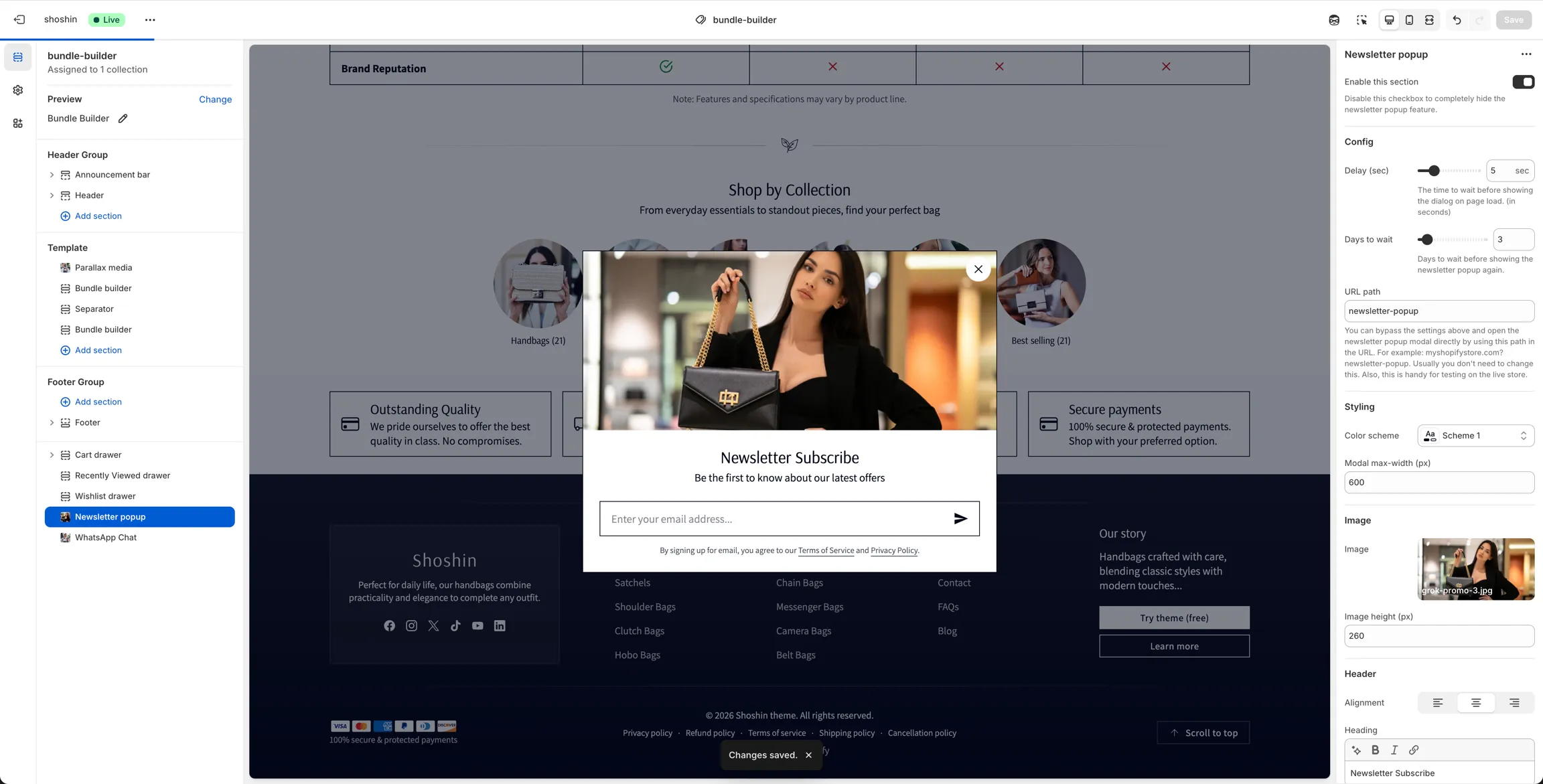 Newsletter popup