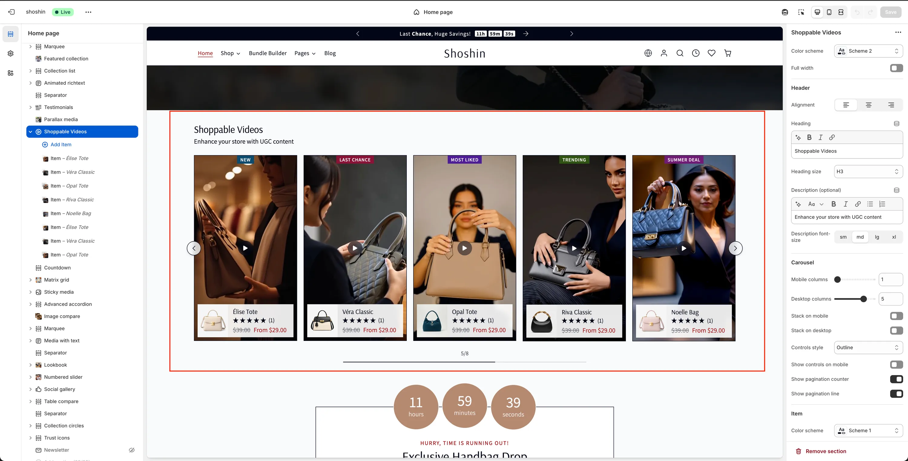 Shoppable videos
